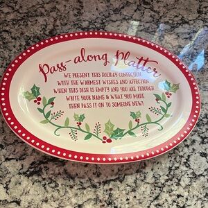 Pass-along platter, 11”x15.5” Christmas giving platter. EUC